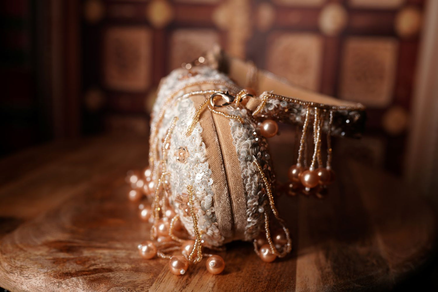 Pearl Crystal Bridal Clutch