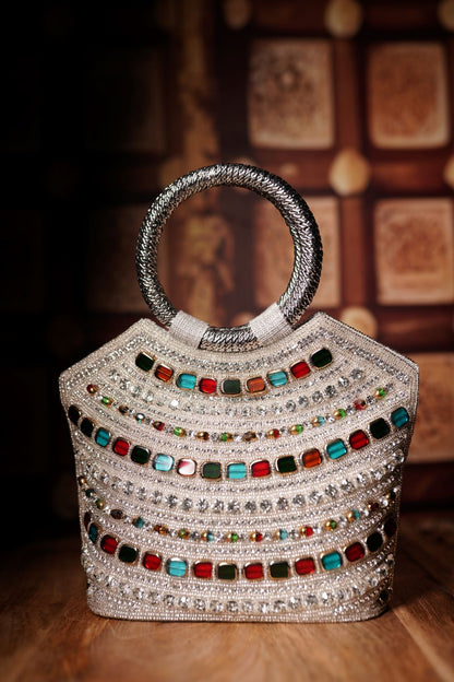 Silver Embellished Potli Bag