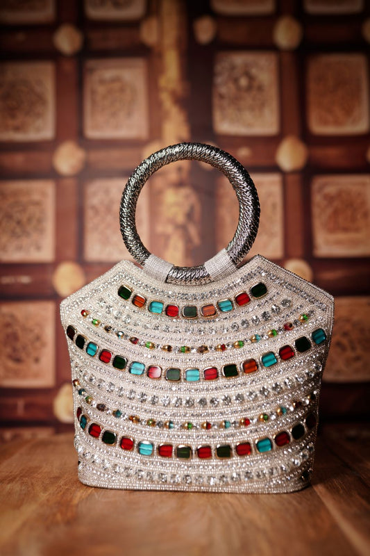 Silver Embellished Potli Bag