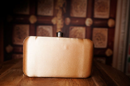 Gold Pearl Box Clutch