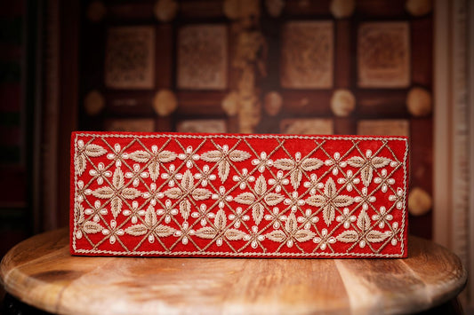 Red Embroidered Bangle Box