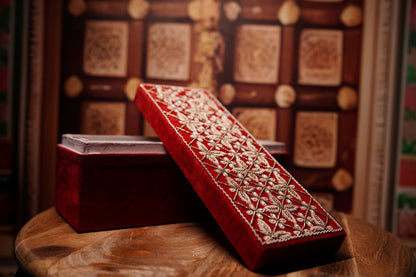 Red Embroidered Bangle Box