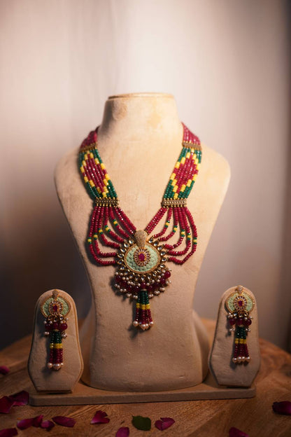 Ruby Red Beaded Mala