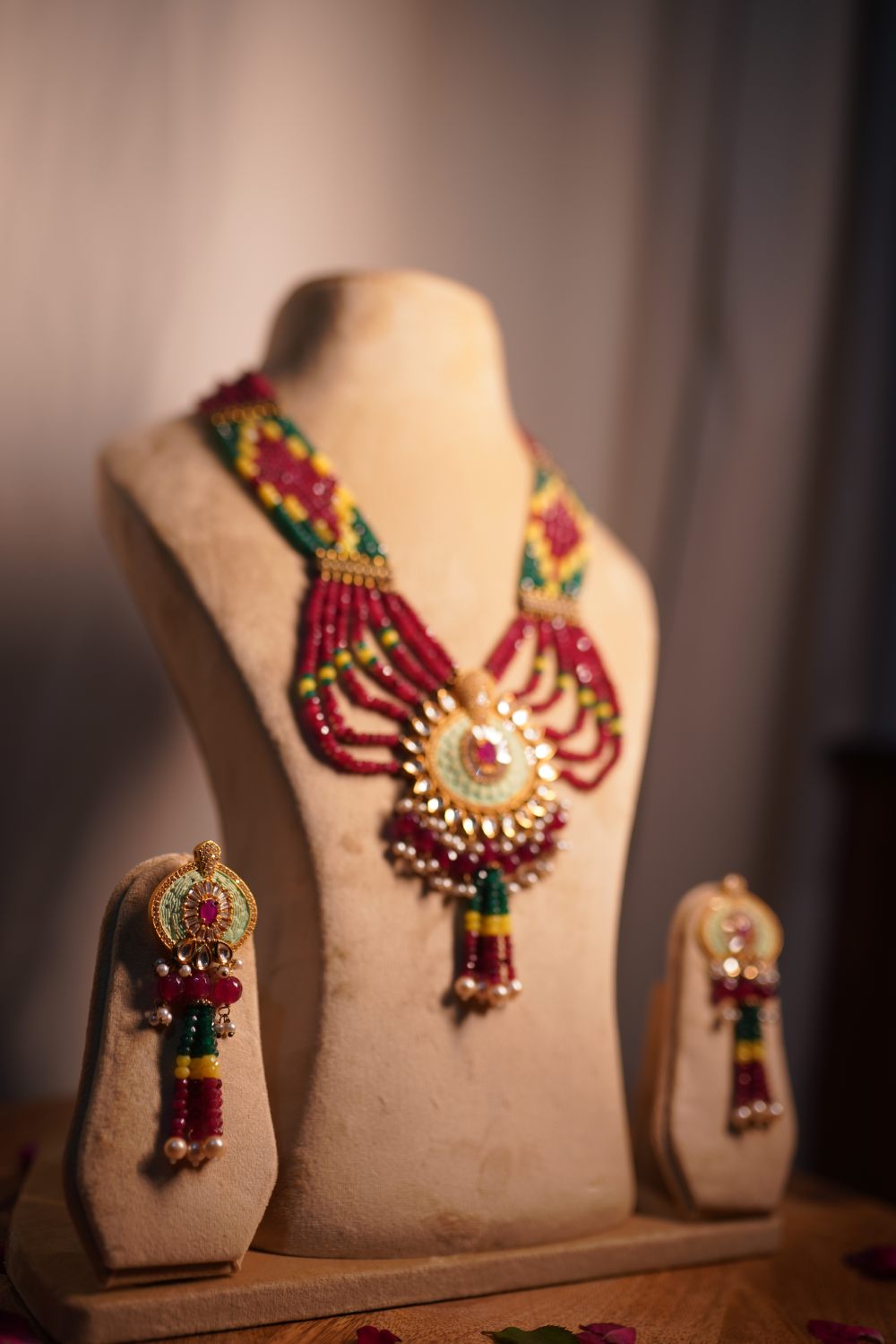 Ruby Red Beaded Mala