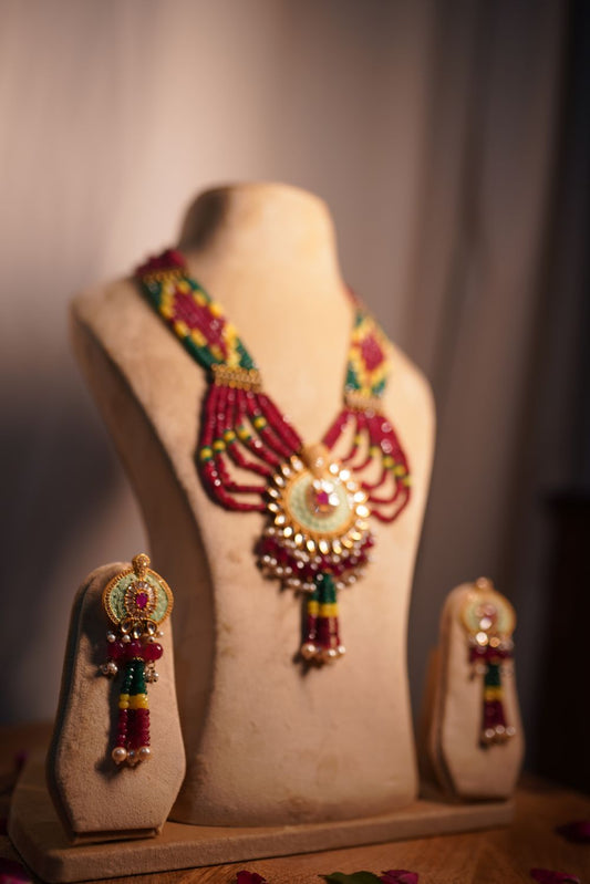 Ruby Red Beaded Mala
