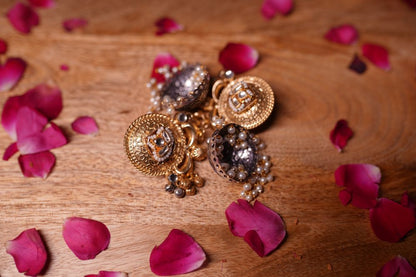 Dual-Tone Pearl Jhumka