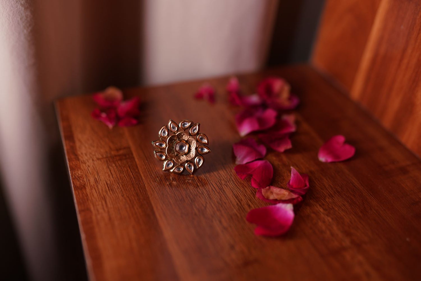 Floral Kundan Ring