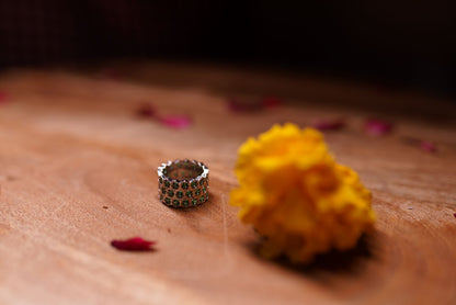 Ornate Green Stone Statement Ring
