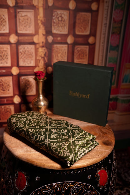 Olive Geometric Dupatta