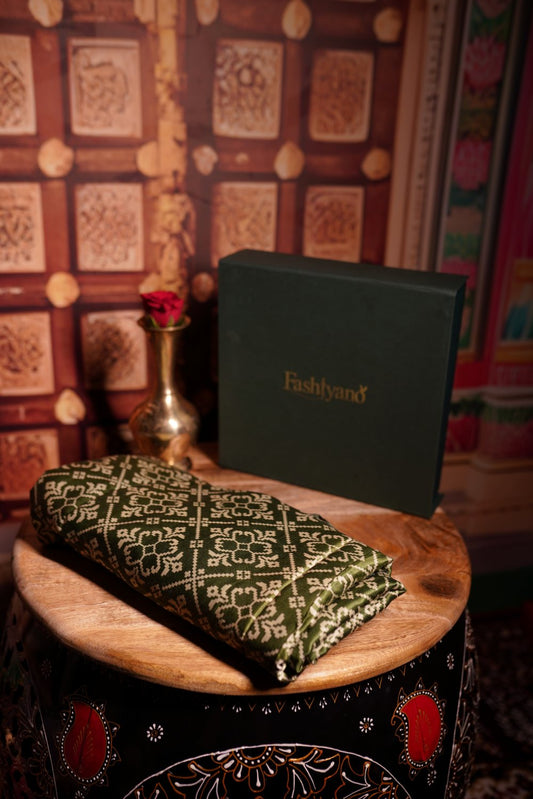 Olive Geometric Dupatta