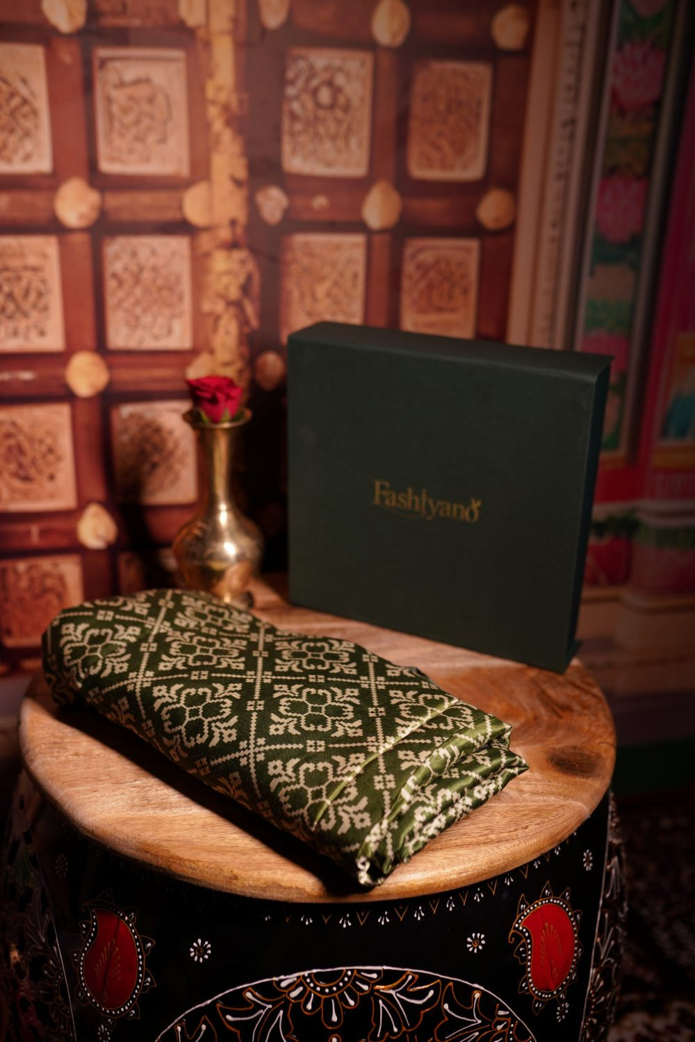 Olive Geometric Dupatta