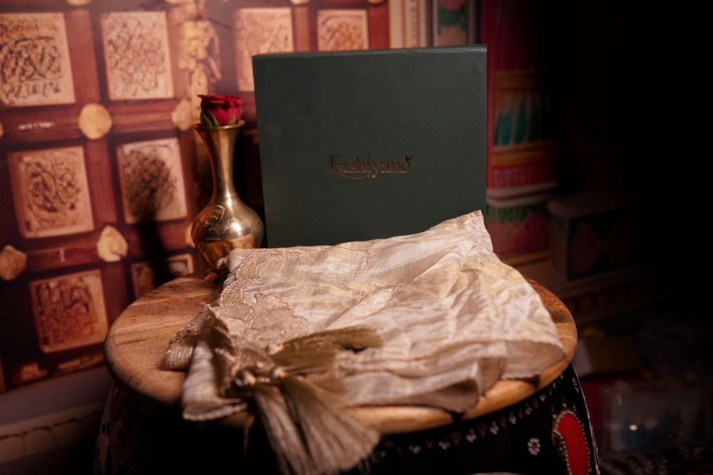 Champagne Organza Dupatta