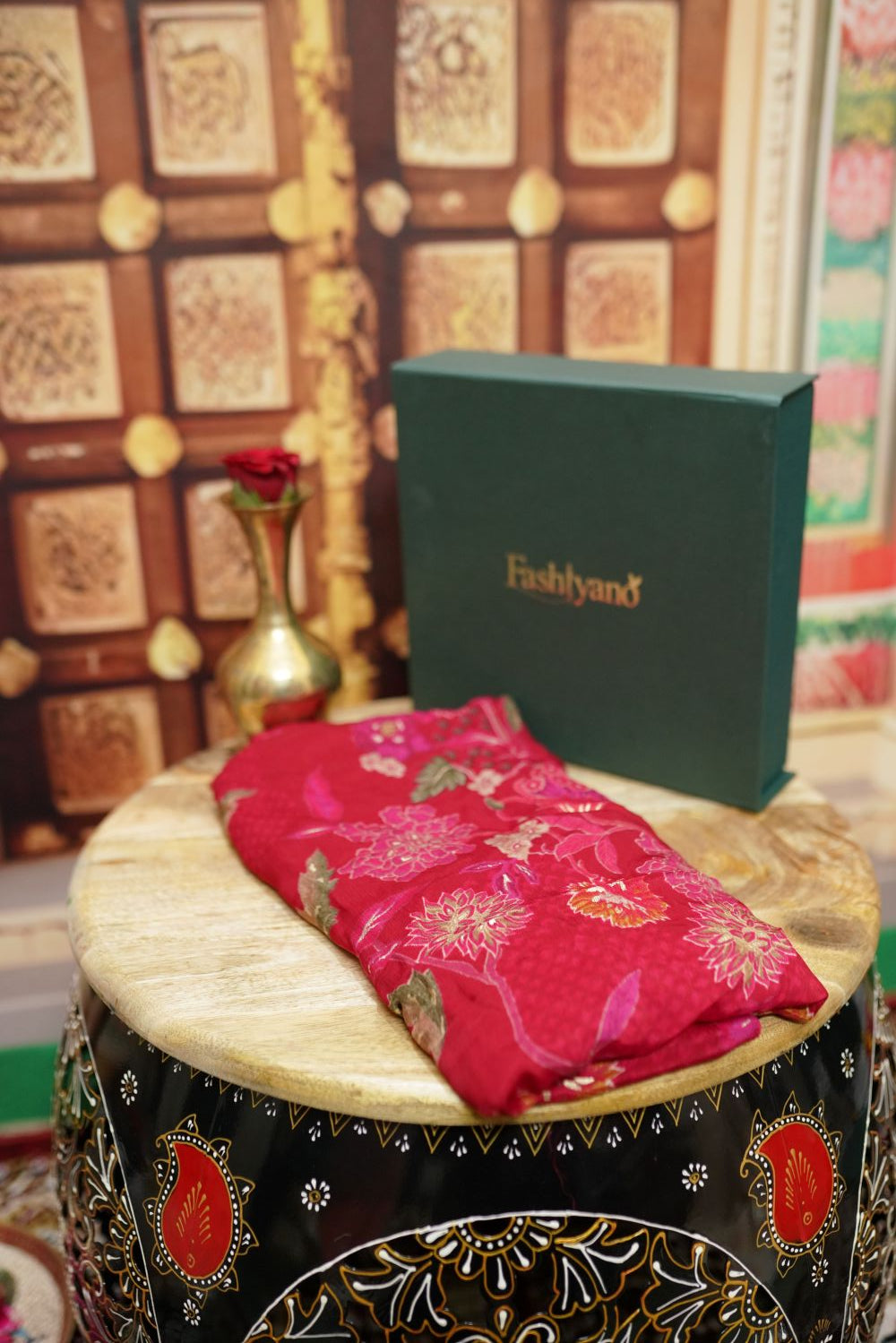 Organza Dupatta - Floral Embroidery