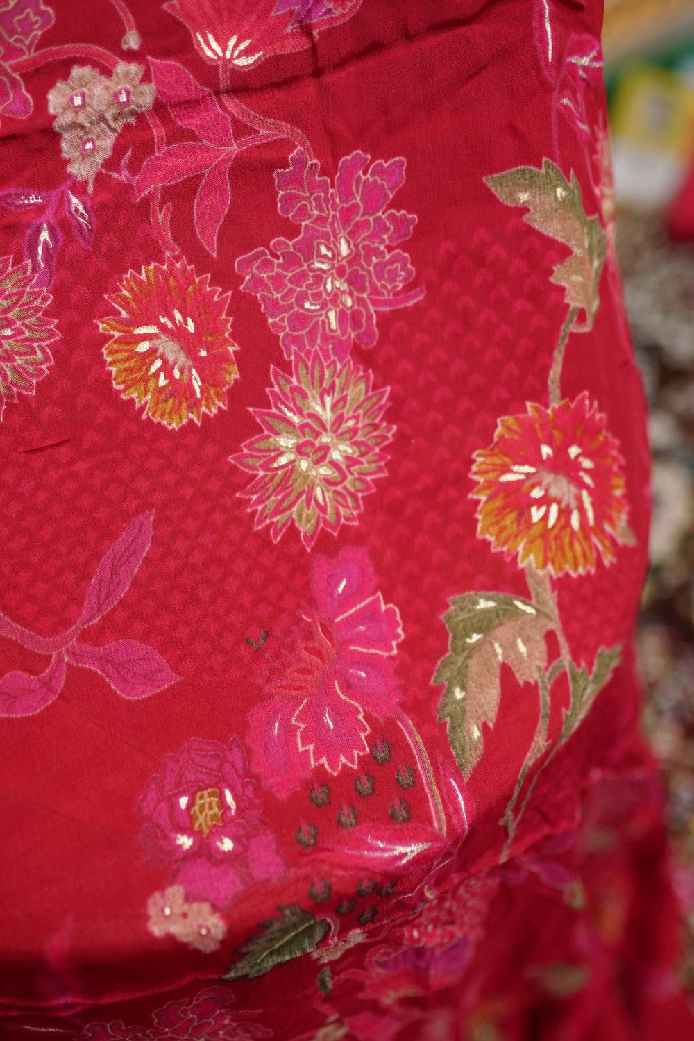 Organza Dupatta - Floral Embroidery