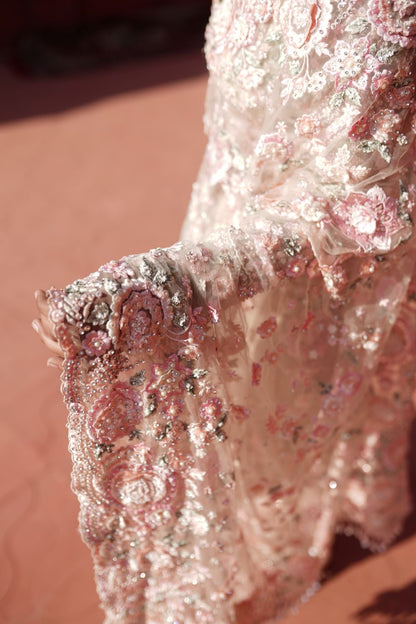 Embroidered Net Saree