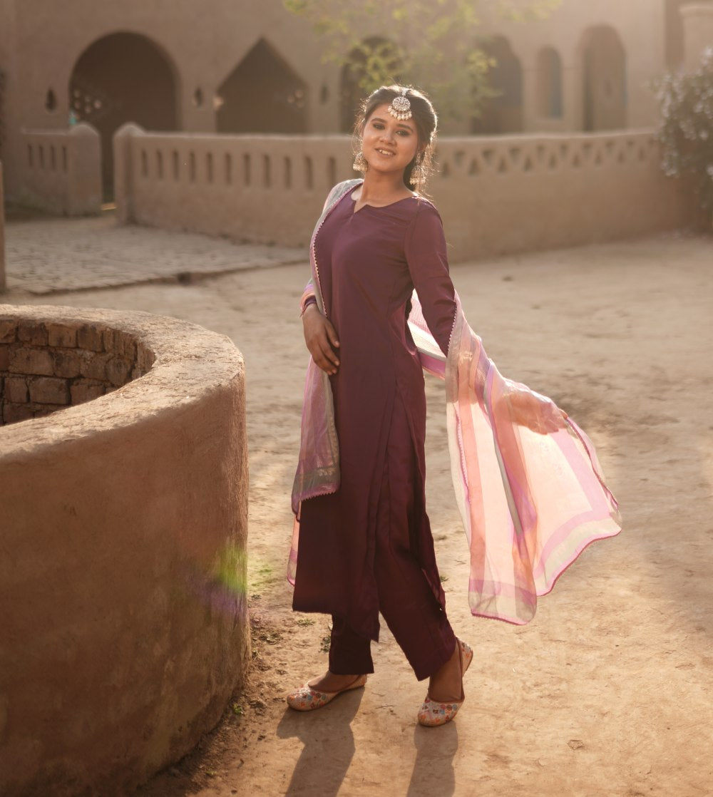 Mauve Festive Suit Set