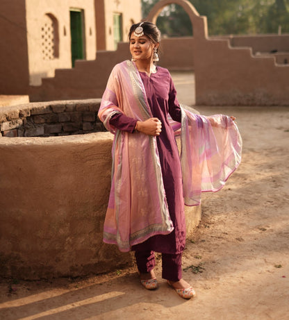 Mauve Festive Suit Set