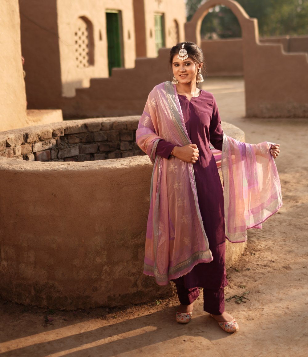 Mauve Festive Suit Set