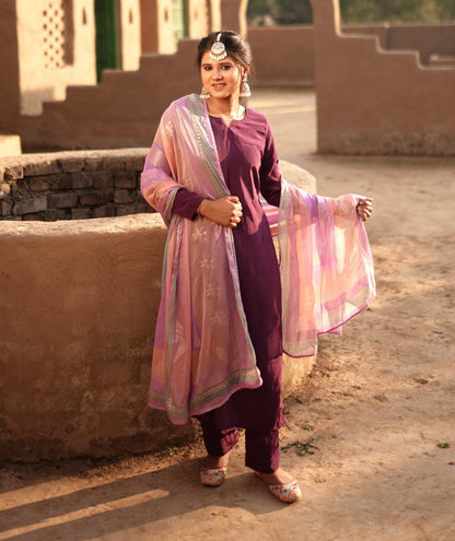 Mauve Festive Suit Set