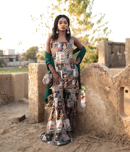 Multicolor Print Suit Set
