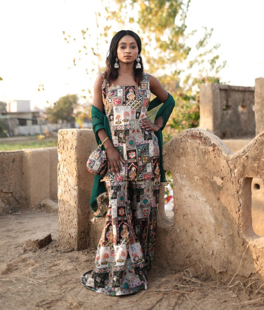 Multicolor Print Suit Set