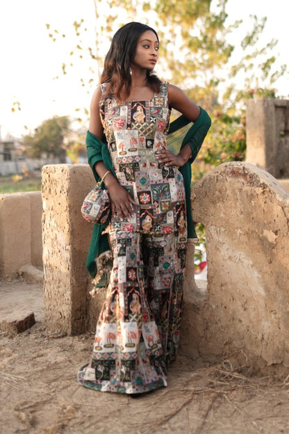 Multicolor Print Suit Set