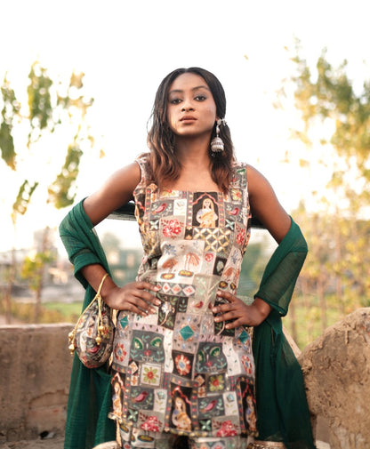 Multicolor Print Suit Set