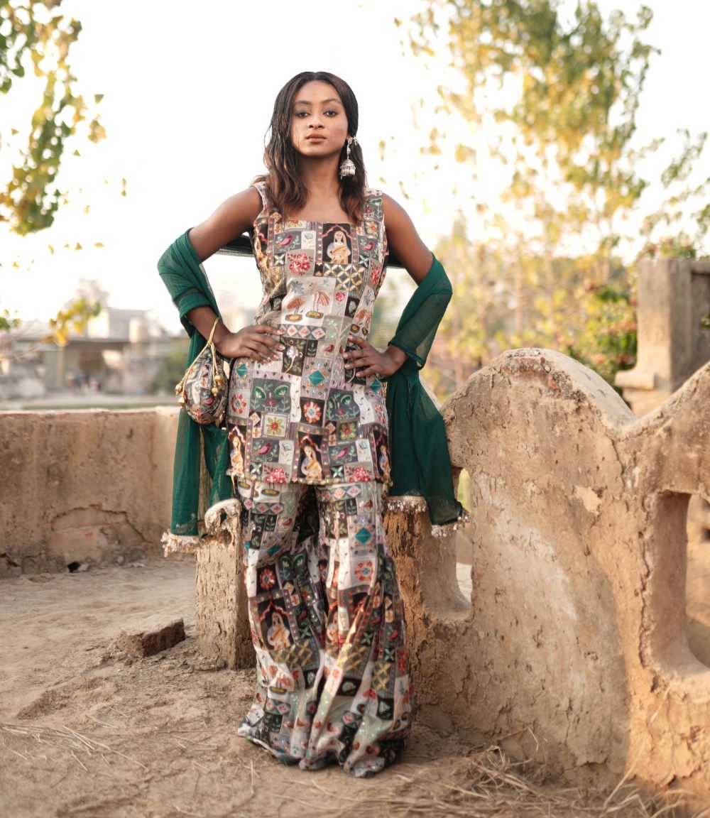 Multicolor Print Suit Set