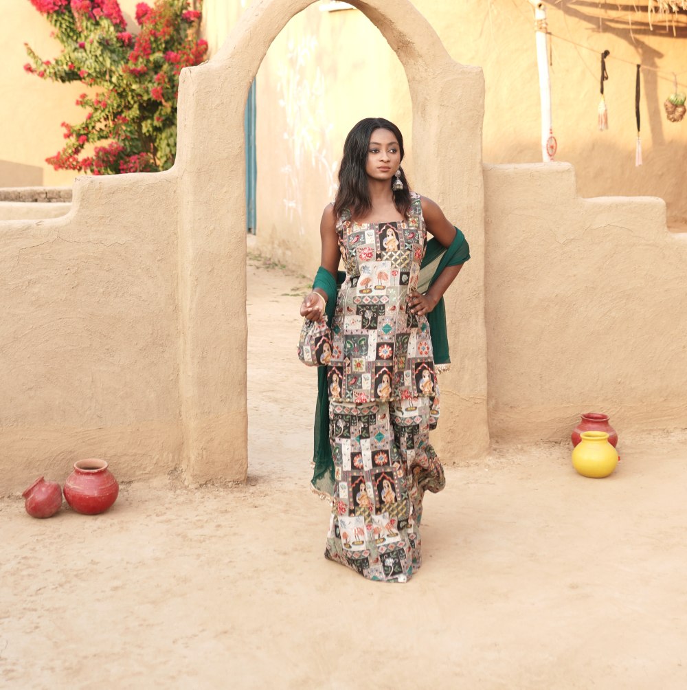 Multicolor Print Suit Set