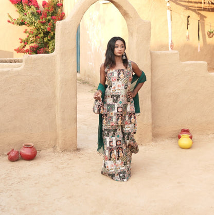 Multicolor Print Suit Set