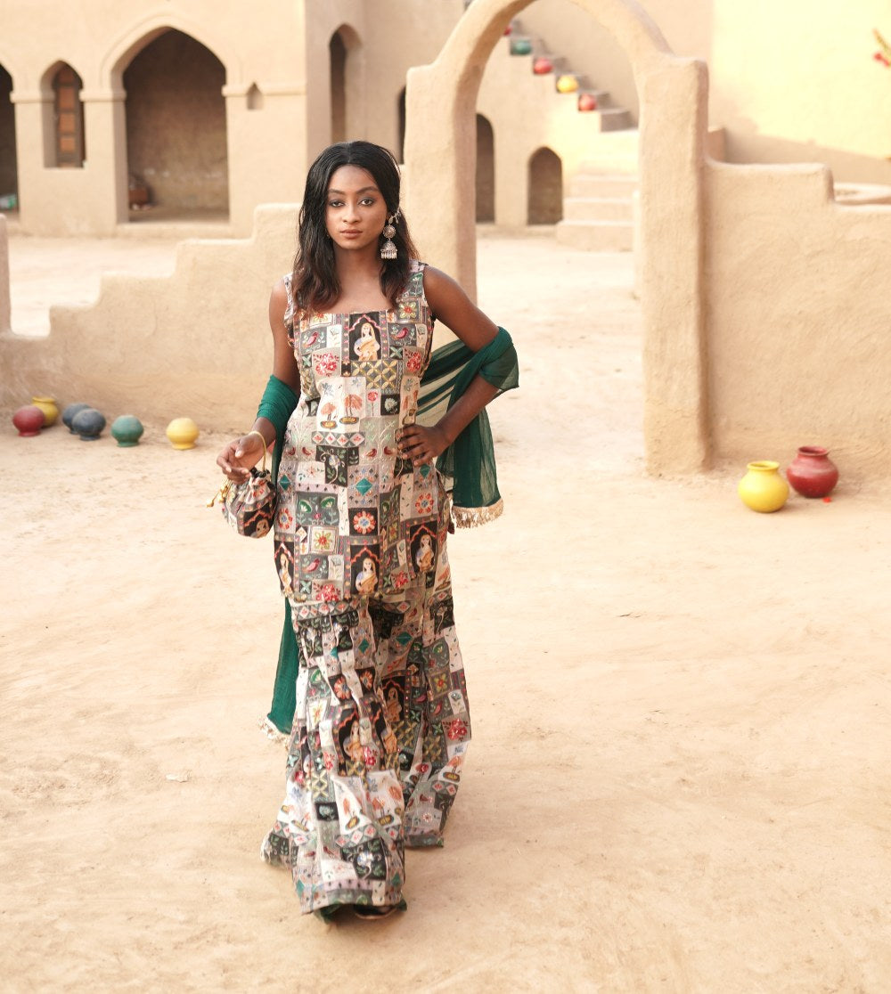 Multicolor Print Suit Set