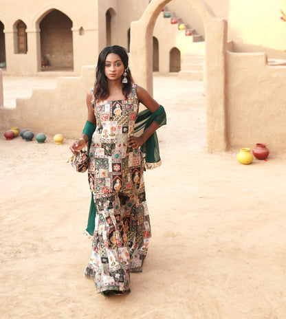 Multicolor Print Suit Set