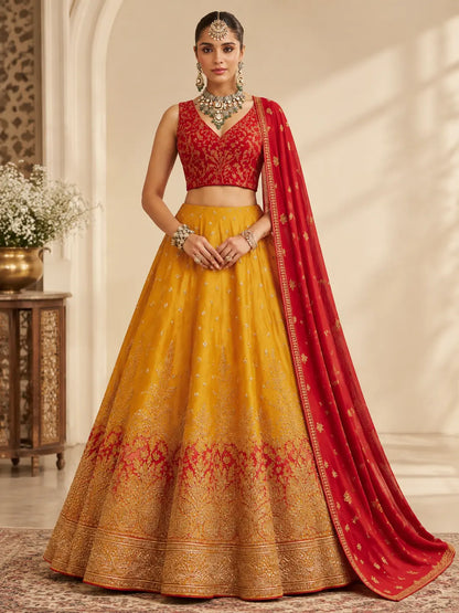 Embroidered Silk Lehenga