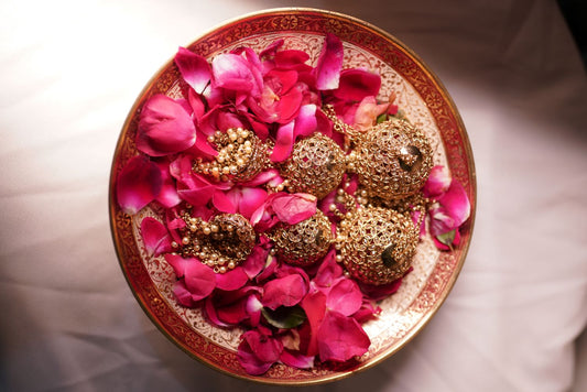 Kundan Kalire with antique gold finish