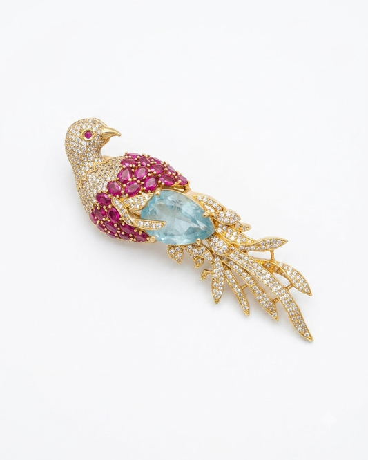 Royal Emerald Dove Brooch