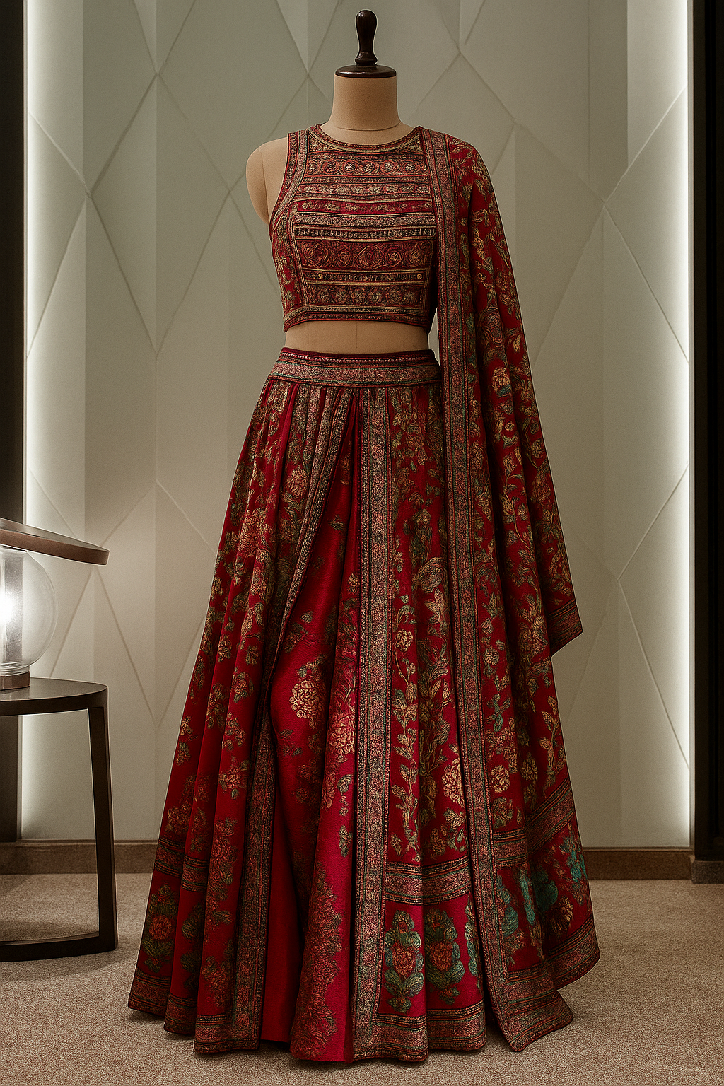 Indo-Western Printed Lehenga Set