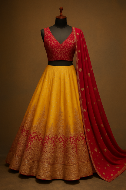 Embroidered Silk Lehenga