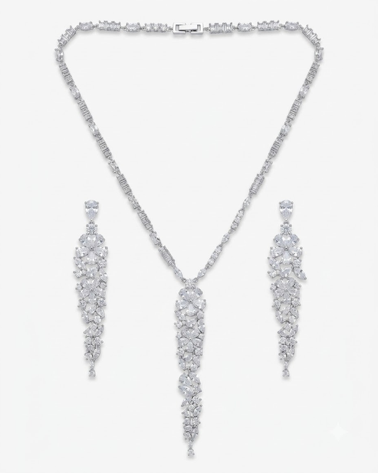 Crystal Blossom Necklace Set