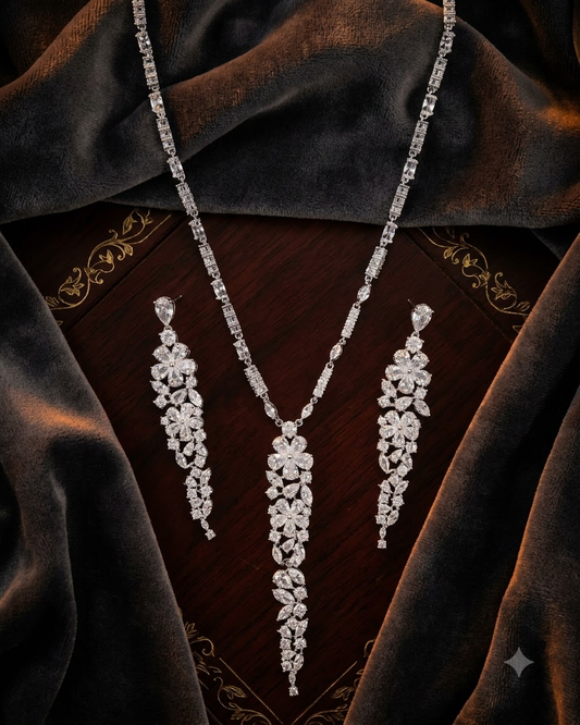 Crystal Blossom Necklace Set