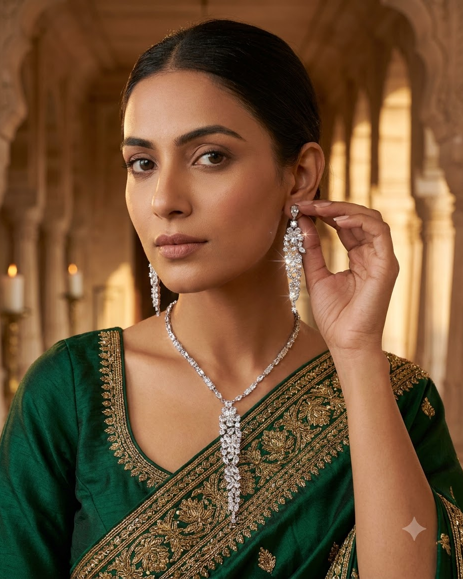 Crystal Blossom Necklace Set