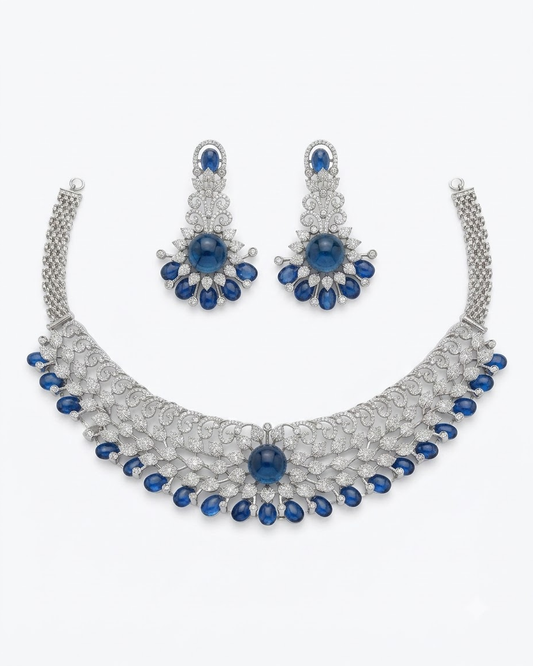 Sapphire Blue Celestia Statement Necklace Set