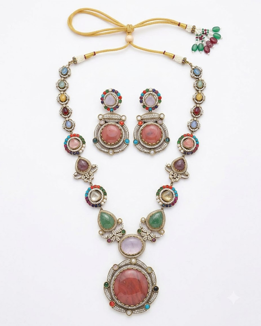 Multicolour Heritage Statement Necklace Set