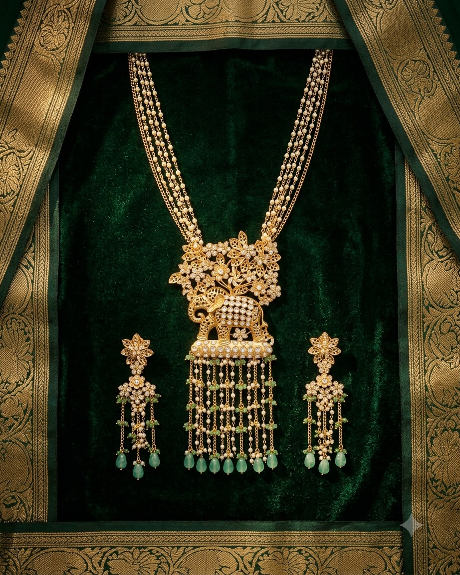 Pearl Garden Long Necklace Set