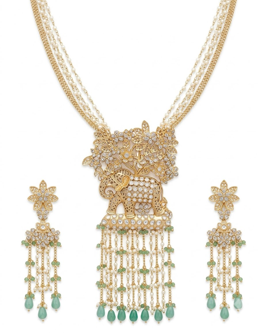 Pearl Garden Long Necklace Set