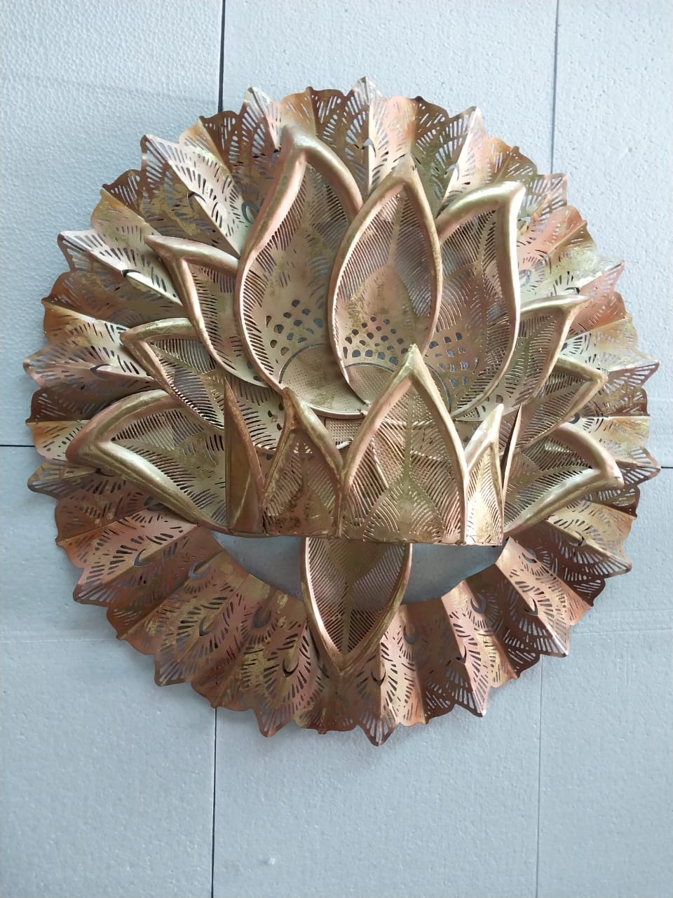 Golden Lotus Metal Wall Art