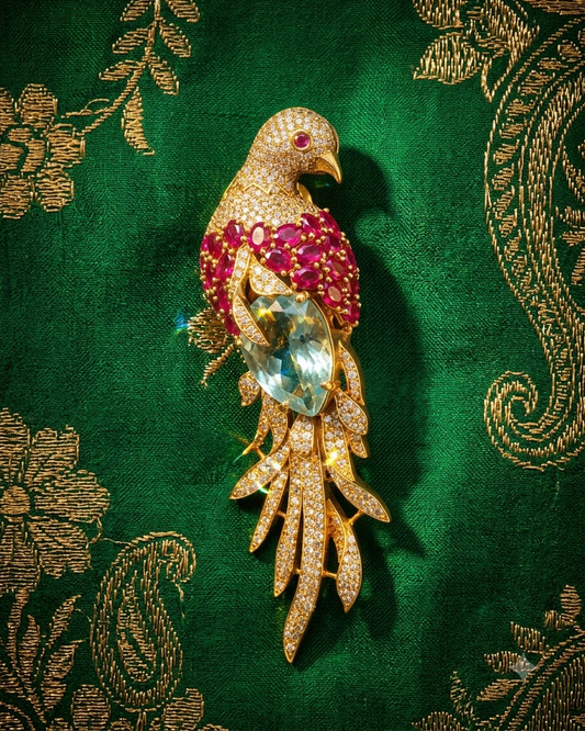 Royal Emerald Dove Brooch