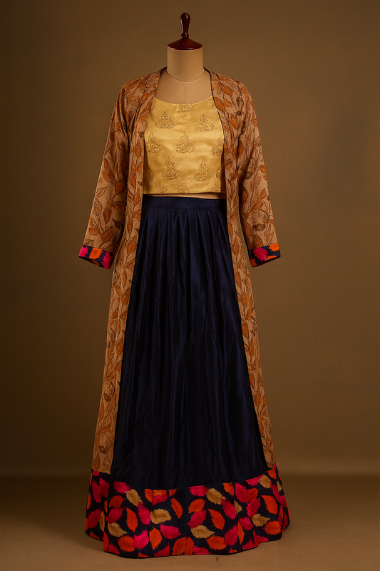 Indo-Western Lehenga With Shrug